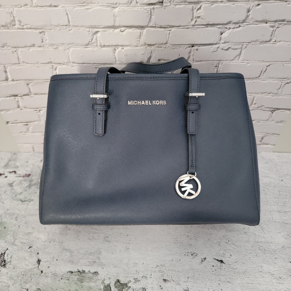 Michael Kors Pebbled Leather Bag - Navy